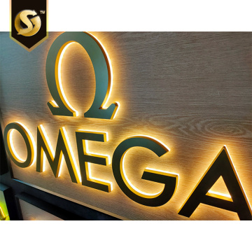 Halo Lighting Effect Stainless Steel Backlit Letters Sign