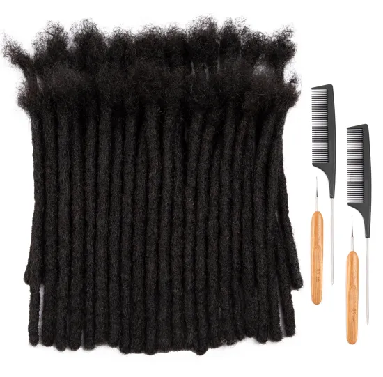 Wholesale Human Dread locks Extensions Vendors,0.8cm Dread Locs Hair,Free Sample 100% Handmade Human Hair Dread lock Extension