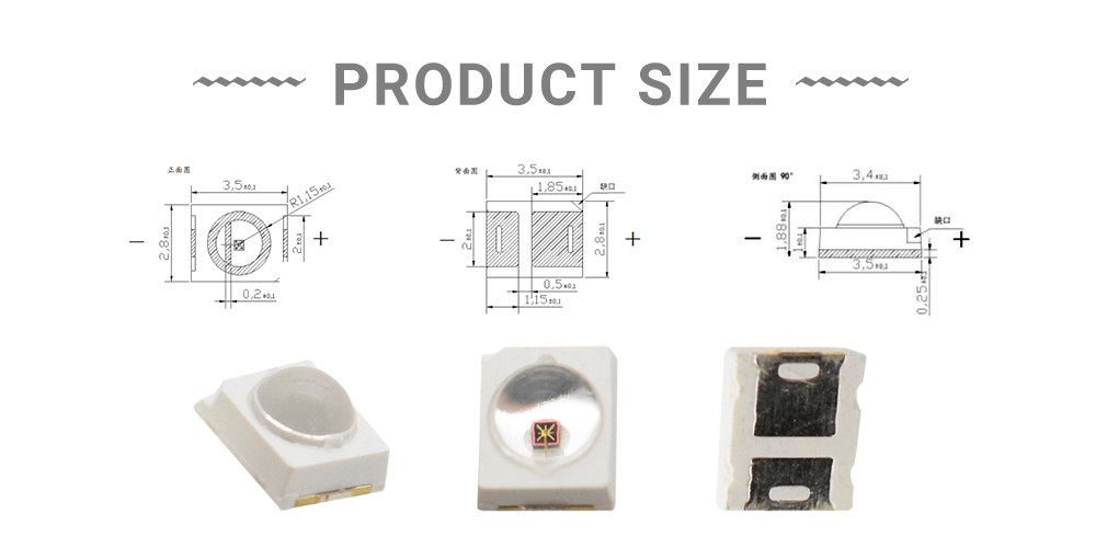 size of IR LED 780nm