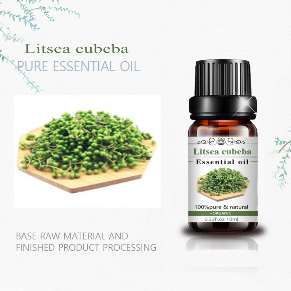 Uso de cuidado de la piel del aceite y aroma de aceite esencial de Litsea Cubeba 100% puro y natural