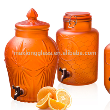 Orange Color Juice Dispenser with lid