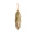 Unakite Hexagonal Pointed( 8x32mm) Pendant Wrapped Gold Wire Necklace 45cm Black Cord