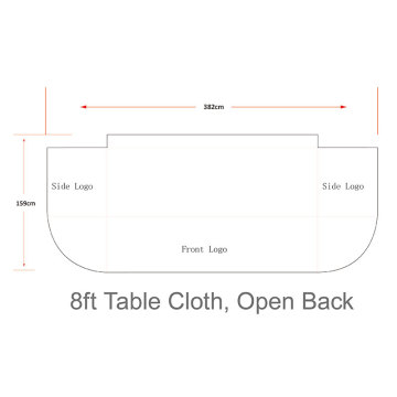 Open Back Flat Table Covers Fully Printed