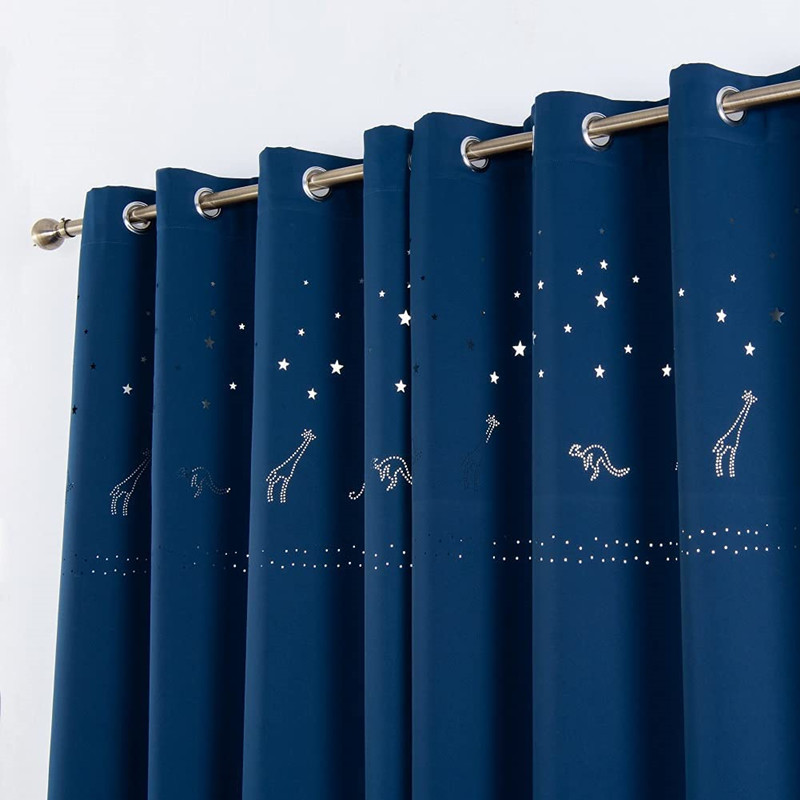 Cutout Curtain Animal Navy