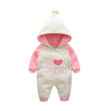 Cute Baby sweater With Hood And Collar Rib