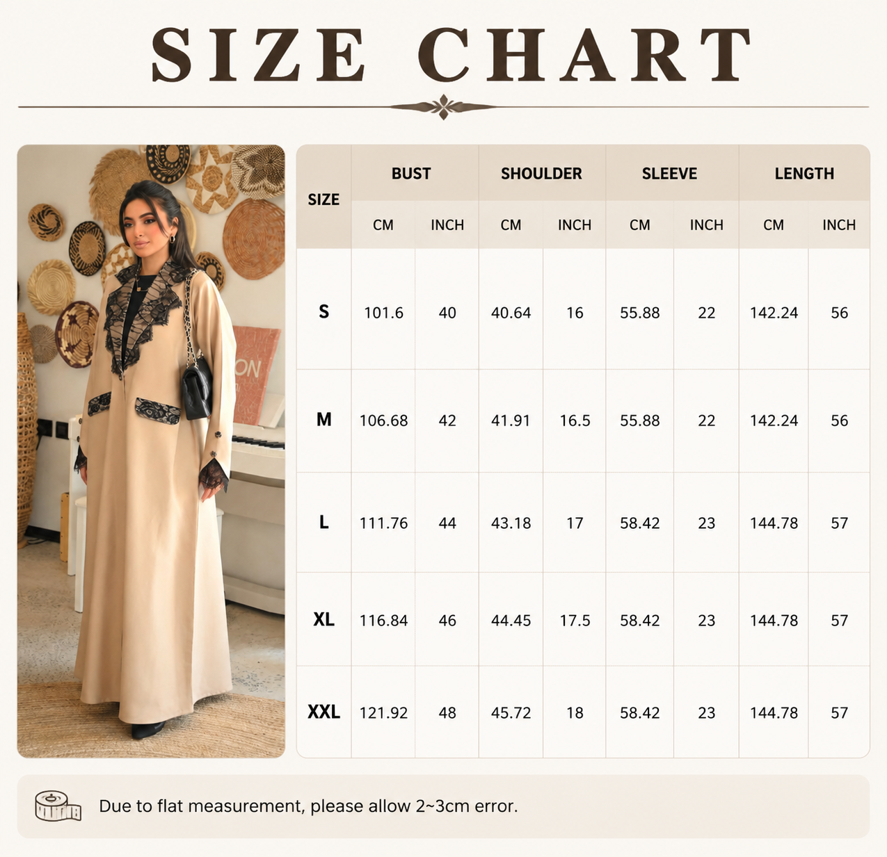 Lace Panel Open Abaya Office Work Abaya Front View
