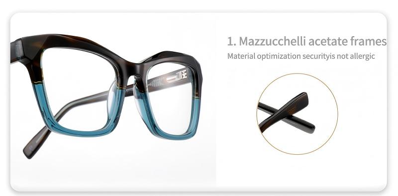 Beveled Acetate Glasses Frames ME2023-detail 1
