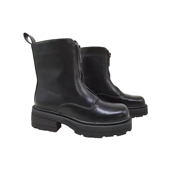 Winter Women's Genuine Leather Ankle Boots - Cowboy Style