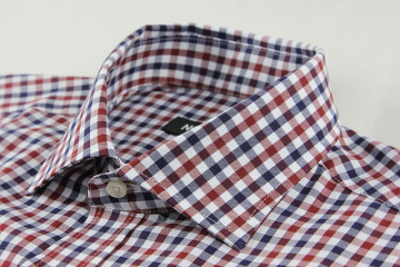 No Pilling 100% Cotton Breathable Men Checked Shirt