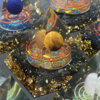 Ramdon 60MM Orgonite Pyramid for Positive Energy