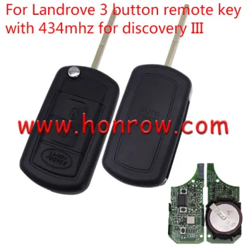 Landrover 3 button remote key with 434mhz used for discovery III with 433MHZ with PCF7941 chip