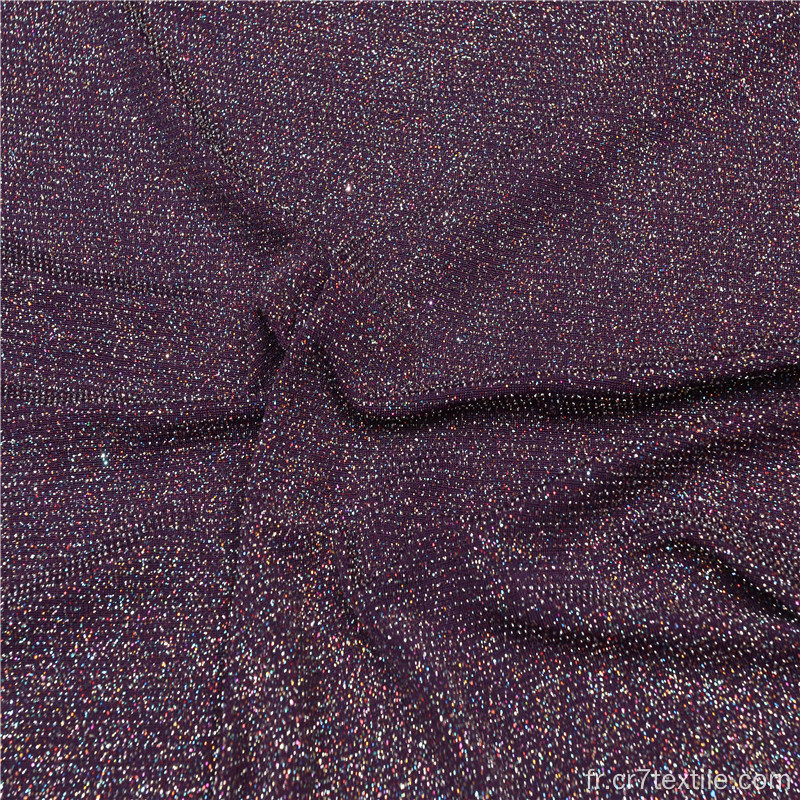 Tissu d&#39;hologramme à tricoter en nylon argenté à 4 voies Spandex