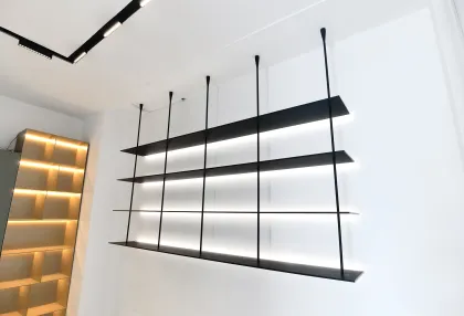 DSTPEL NEW Hanging LED Storage Shelves for Living Room - Aluminum Wall Mount