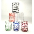 Decorative colorfule wire warp pattern glass cups for candle