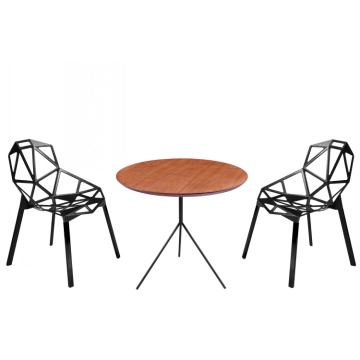 Round Metal Leg WoodTop Restaurant Coffee Tea Tables