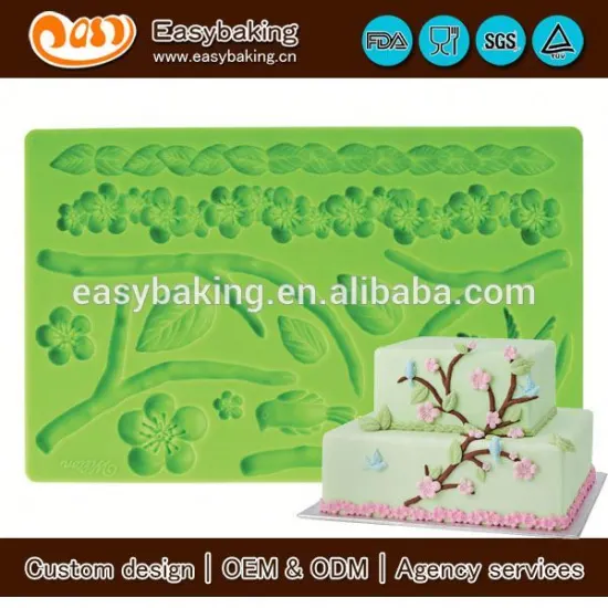 Wholesale custom 3D flower Gum Paste and fondant mold for cake decorating