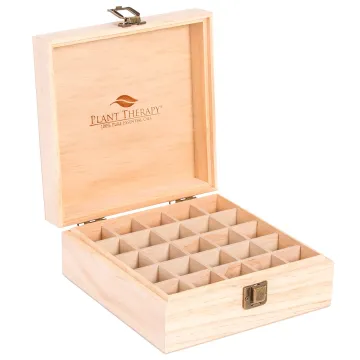 Pine Wood Compartment Box with Dividers for Plant Therapy Essential Oil Storage