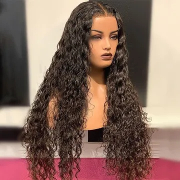Glueless 4x4 Lace Closure Curly Lace Front Wigs Human Hair Water Wave 150% Density Human Hair Lace Wig Pre Plucked