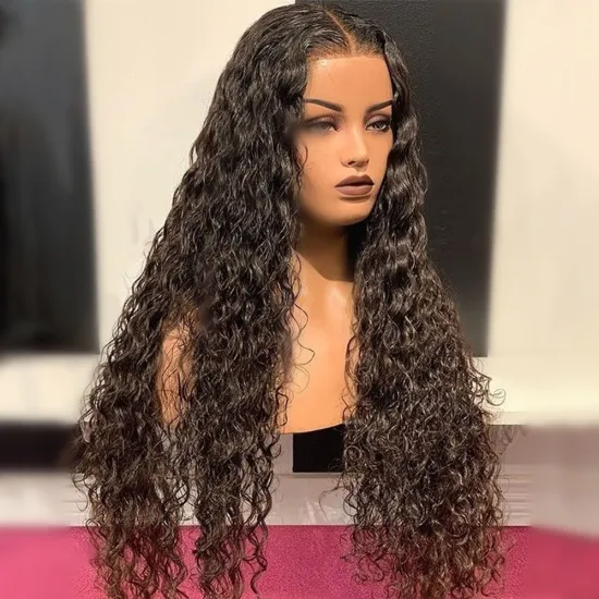 Glueless 4x4 Lace Closure Curly Lace Front Wigs Human Hair Water Wave 150% Density Human Hair Lace Wig Pre Plucked