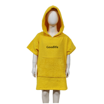 cotton hooded poncho towel kids beach surf swim