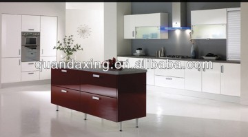 High Gloss Kitchen Cabinet,Kitchen Furniture White and Red Style