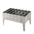 accessoire de barbecue avec 6 brochettes de grillades en acier inoxydable