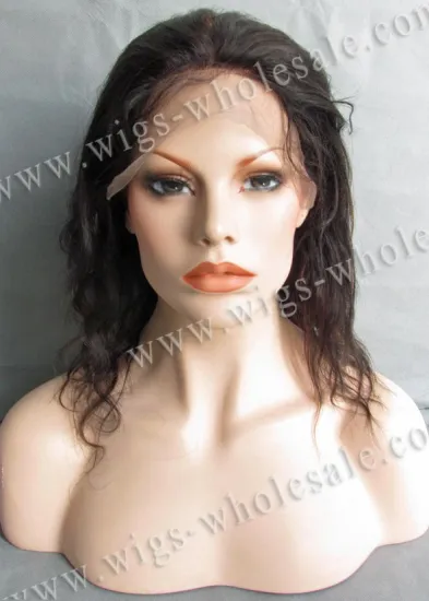 Factory Qingdao Indian Remy Water Wavy Human Hair Full Lace Wig Maker