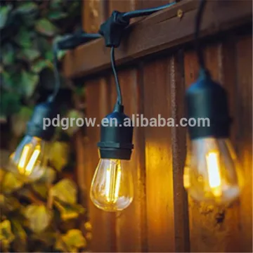 String Lights with Hanging Sockets UL Waterproof String Lights 48 Feet with 24pcs S14 LED commercial led lighting