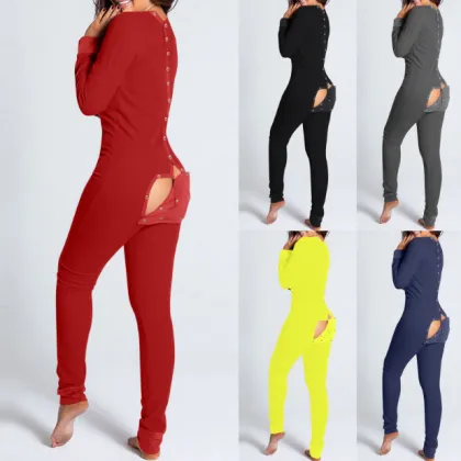 Women's Christmas Onesie Pajamas with Butt Flap