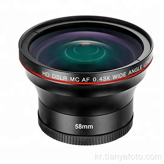 55mm 카메라 매크로 dslr 0.43x 광각 렌즈