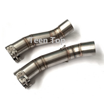 Motorcycle Exhaust System: R1 Middle Link Pipe and Dual Exhaust Pipes