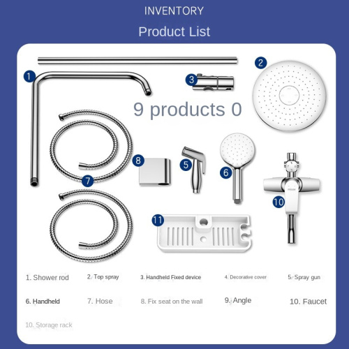 Brass Rainfall 4 Functions Bathroom Shower Set