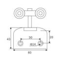 Stamping Square Glass Door Pulley