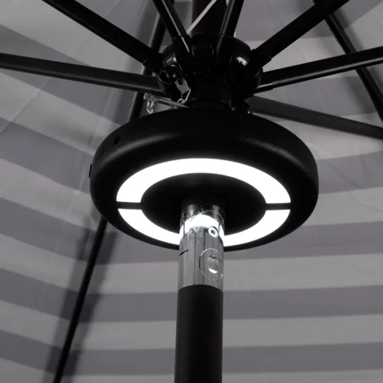 Cordless Rechargeable 3-Gear Adjustable LED Umbrella Pole Light for Camping and Patio