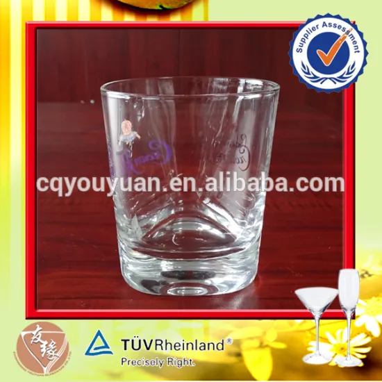 handblown high grade 280ml triangle thick bottom fancy drinking glass