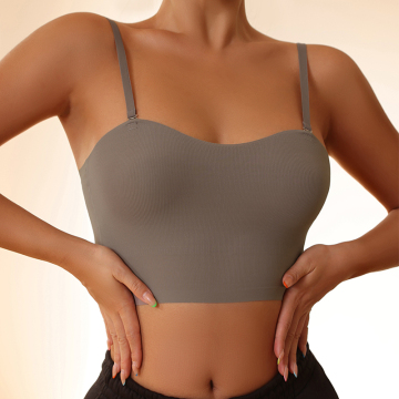 Wholesale Women's Padded Wireless Seamless Yoga Running Bralettes & Sports Tank Tops