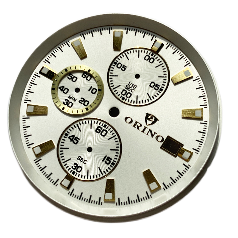 Matt Chronograph watch dial with CD pattern Subdials