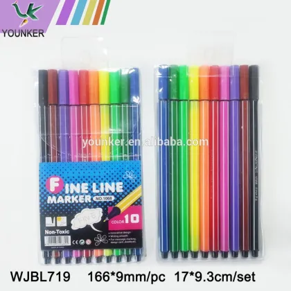 6 colors Triangle pole Fine Line Marker