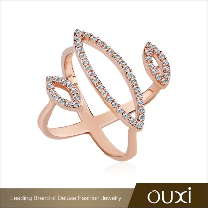 OUXI Unique Design Fashion Jewelry 18 Karat Gold Plated Ring