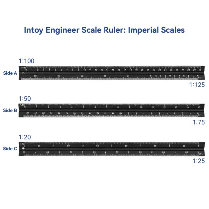 Triangular Architectural Ruler - Aluminum Scale for Engineering Standards