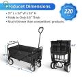 Camping Cart with 360° Swivel Wheels Adjustable Handle