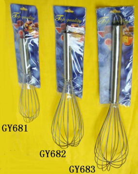 eco-friendly kitchen tools stainless steel metal manual egg whisk whisk