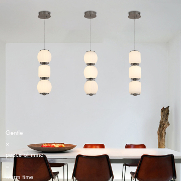Indoor Aluminum Glass Pendant Light - Nickel Finish