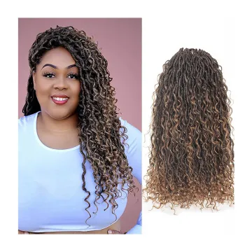 Julianna 18 inch Wholesa Synthetic Manufacturer Pre Looped Crochet Braid Hair Goddess Bohemian Faux River Locs Goddess Locs