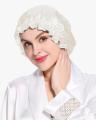 19 Momme Silk Cap Tidur Sutera Malam untuk Wanita Tidur Wanita Flounced Brand Solid Elegant Hair Care Accessories Elastic Band Beanie