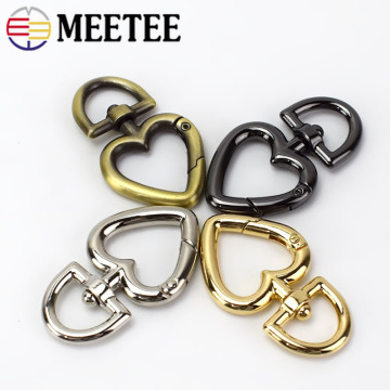 Meetee 4/10pcs Metal Buckles Keychain Rings Spring Lobster Clasp Swivel Snap Hooks for Bags Belt Chain Hardware Accessory