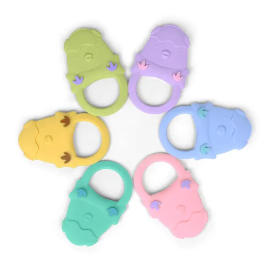 Wholesale Food Grade Baby Chicken Shape BPA Free LFGB Approved Silicone Baby Teether