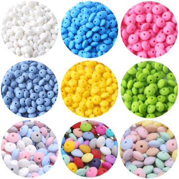 Lentil Silicone Teether 12mm 40pcs Silicone Beads DIY Bead Teething Nursing Necklace Food Grade Silicone Abacus Beads Let's make