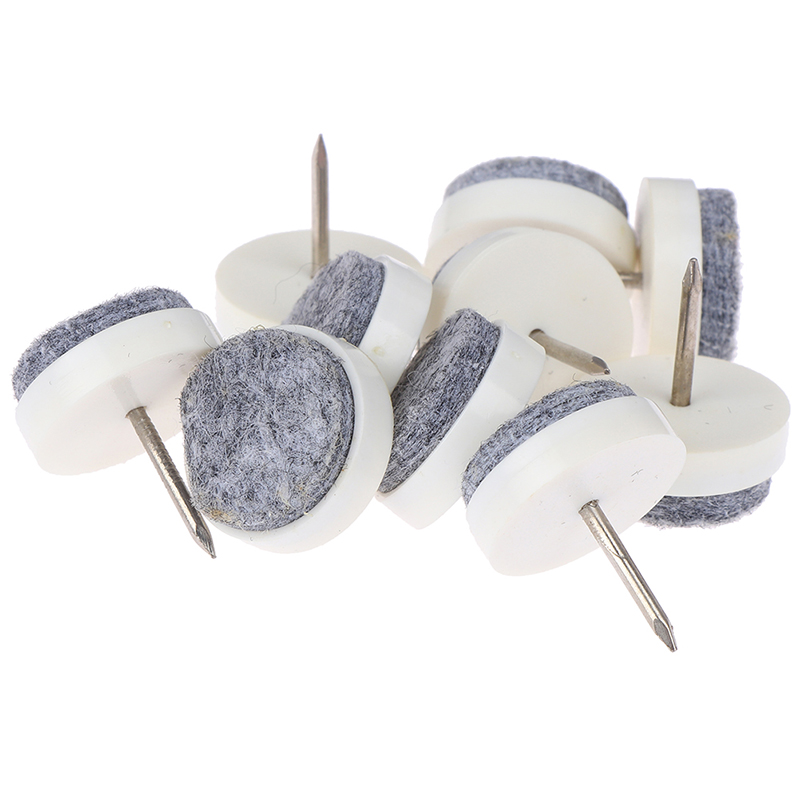 10Pcs/lot Furniture Nails Felt Pads For Furniture Feet Skid Glide For Screwing Floor Protector Table Chair Leg 18/20/22/24/30mm