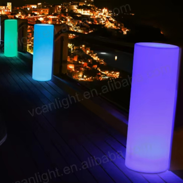 White Plastic LED Cylinder Column Lamp for House Decoration